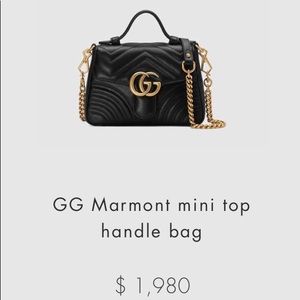 GG Mormont mini top handle bag in black